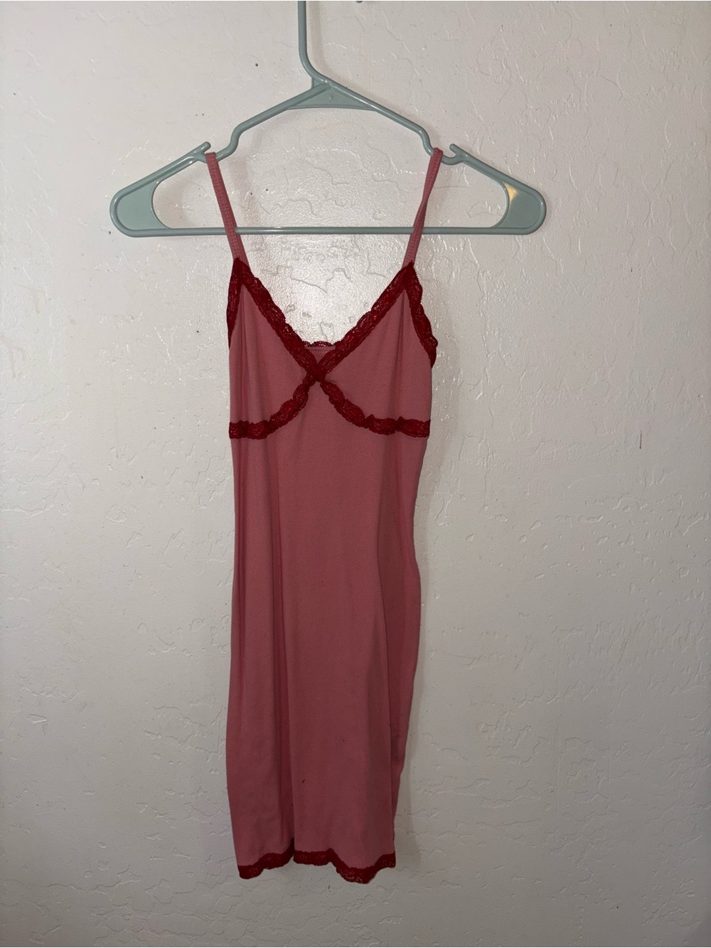 wild fable Rose Pink Slip with Deep Rose Lace Trim